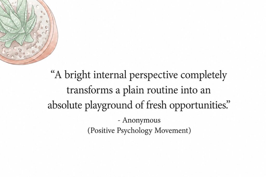 An inspiring typography card stating that a bright outlook brings opportunities, with positive wednesday phrases.
