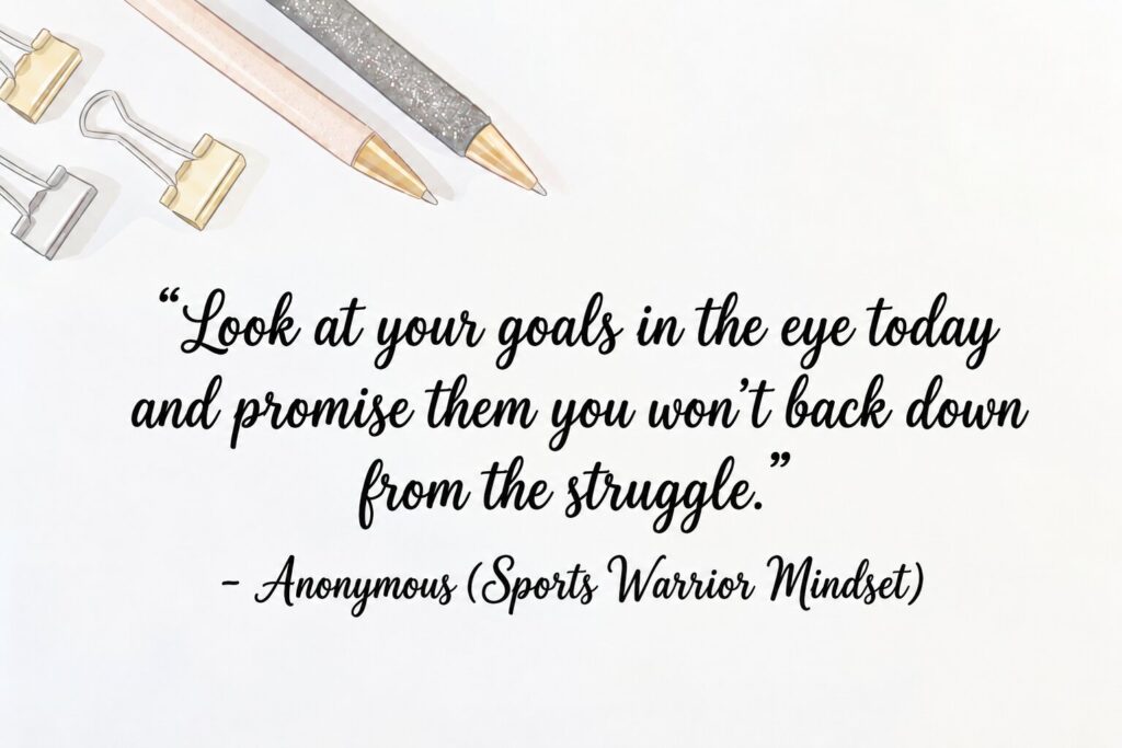 Text encouraging readers to face goals and struggle to fuel a good morning Monday mindset.