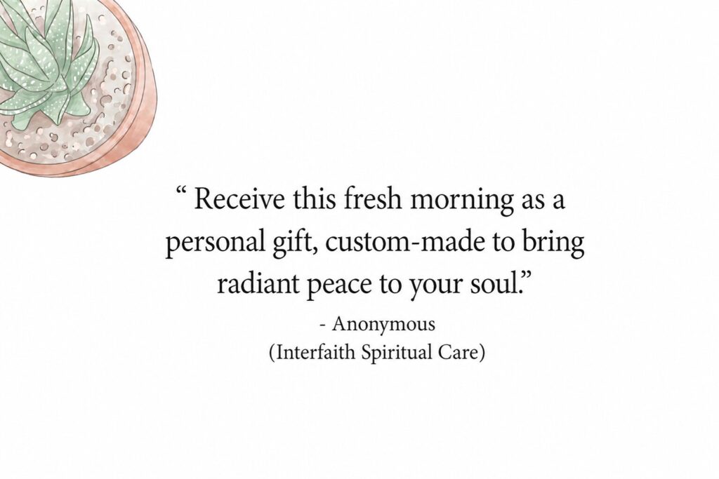Beautiful minimalist text graphic about receiving the morning as a gift for an unstoppable midweek drive.