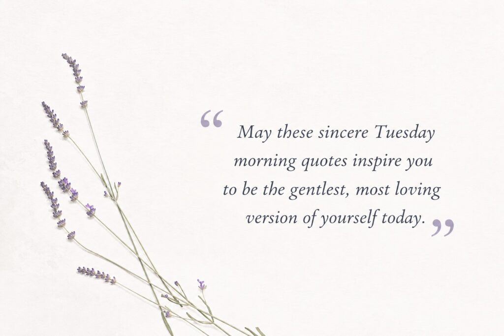 Tuesday morning quotes inspiring kindness, self-love, and a compassionate heart throughout the day.