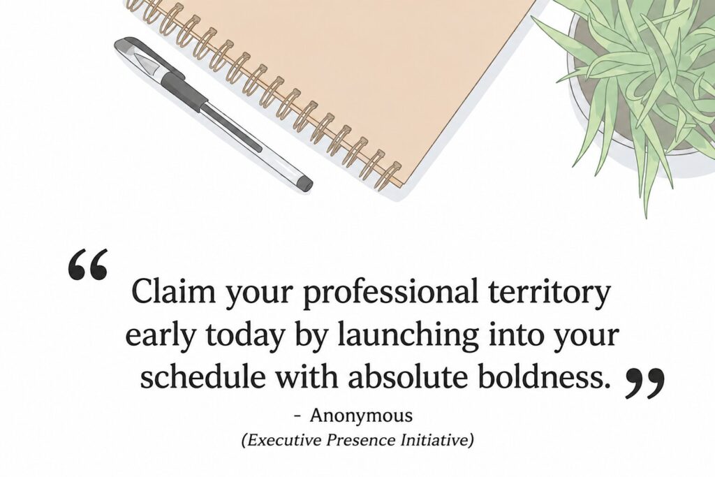 Bold typography about conquering your schedule, ideal for readers doing a Tuesday morning quotes search.