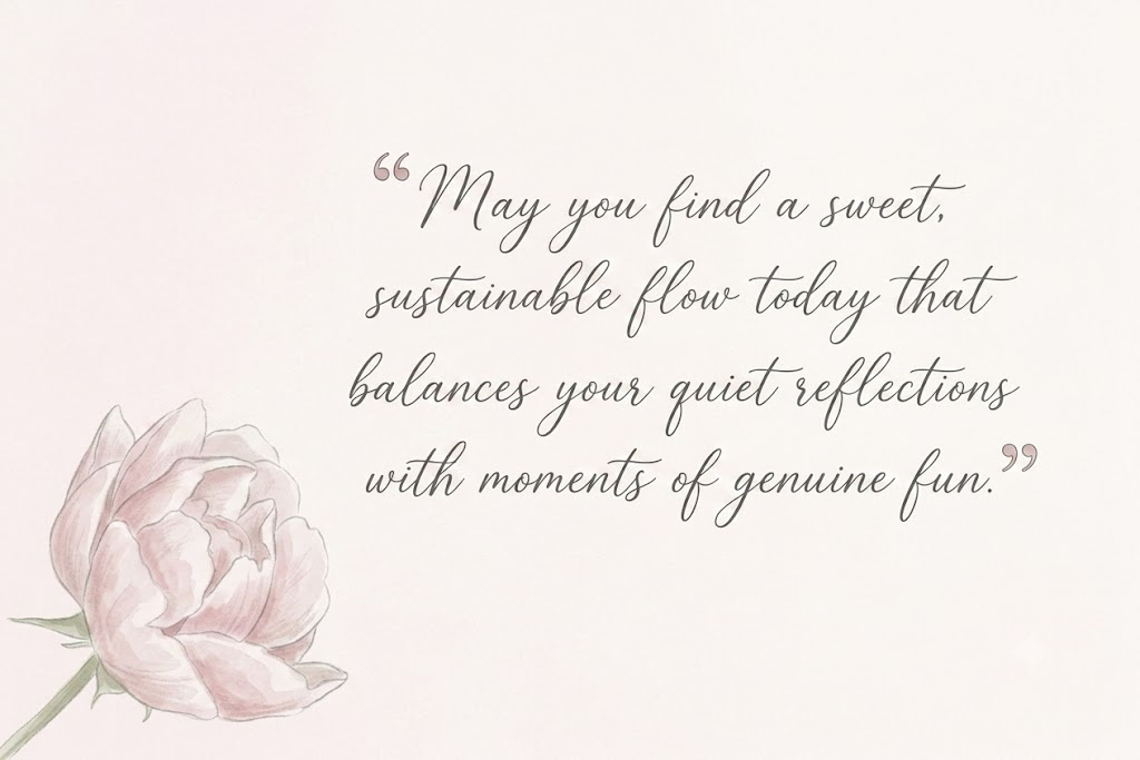 A clean typography design card promoting a balanced life rhythm, providing calm weekend dawn wishes. 