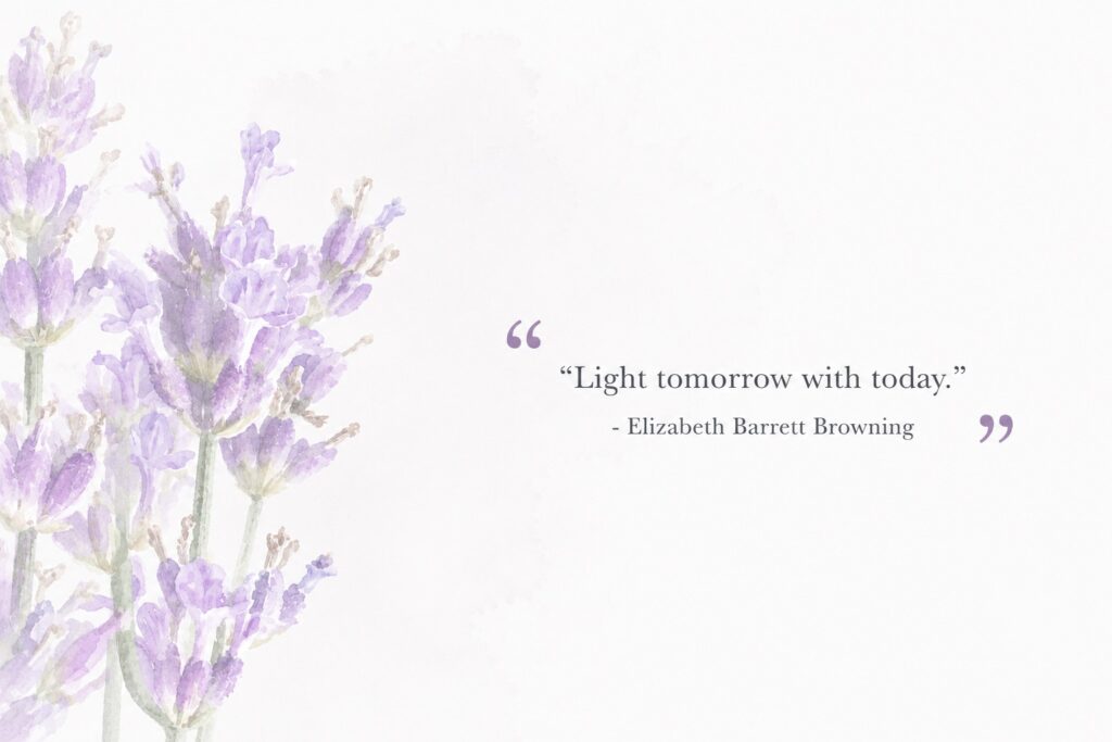 Typography design about lighting tomorrow with your actions today, sharing inspiring Thursday lines.