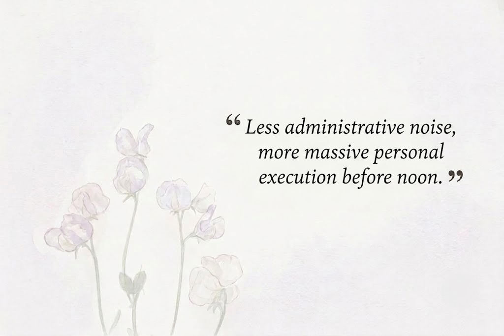 A modern text layout about cutting workspace noise and prioritizing personal growth, ideal for weekend wishes.