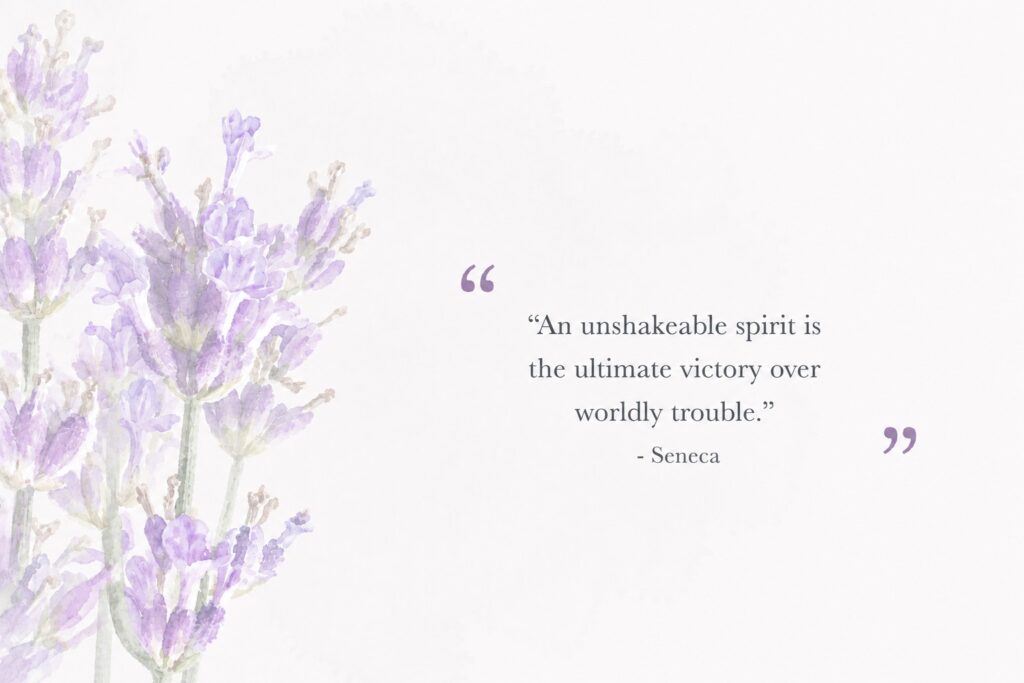 A minimalist text card about building an unshakeable spirit, displaying calming late-week quotes.